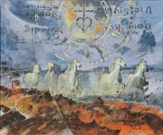 BiaLe konie z Caqmargue, 120x100, akryl
